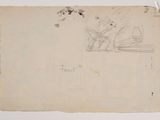 an old drawing of a man sitting on a boat in the water