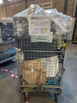 a cage that has a bunch of items in it