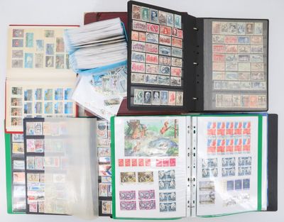 many different types of stamps in a binder