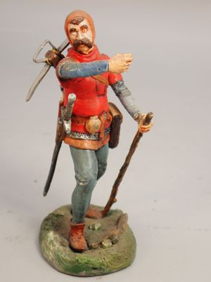 Figurines d'artistes - Moyen-Age , 90 mm, Arbalétrier, sur b…