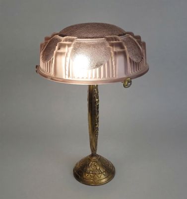 a lamp that is on top of a table