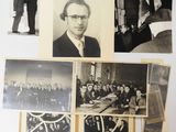 several old black and white photos of men in suits and ties