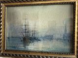 an image of a painting of a ship in a body of water