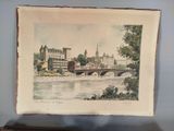 a picture of a picture of a city on the wall