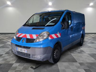 a blue van with a red and white stripe on it