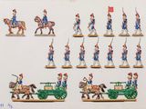de nombreuses figurines de soldats exposées sur une surface blanche