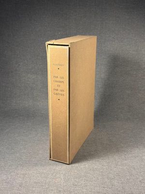 a cardboard box that has a book inside of it