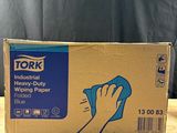 tork heavy duty cleaning paper, blue, 13 x 11, 500 sheets