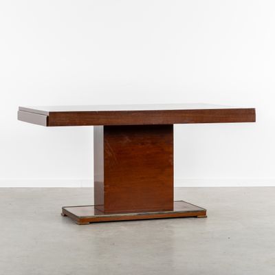 Table de salle à manger Art déco, en acajou, par De Coene, C…