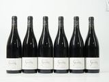 six bouteilles de vin sont alignées sur une surface blanche