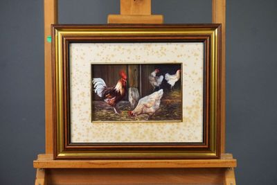 LEBITOUX "Les Poules" Huile sur toile - Photo 1