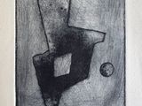 dessin en noir et blanc représentant une chaise et une balle