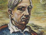 une image représentant un tableau d'un homme vêtu d'une veste bleue