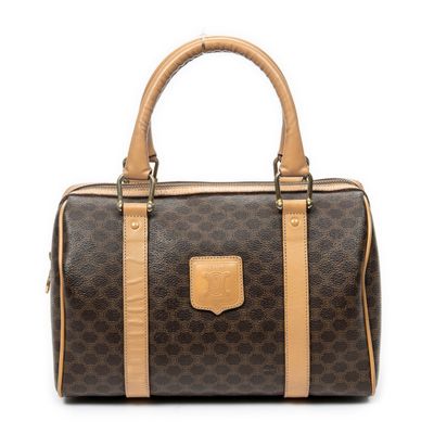 CELINE - SAC à main modèle "Mini Boston" en toile enduite Ma…