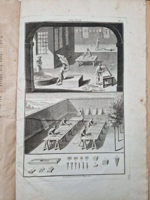une image représentant un livre sur lequel figure l'image d'un homme travaillant dans une usine
