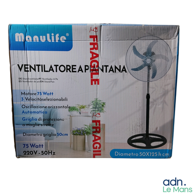 une boîte contenant un ventilateur, posée sur une table