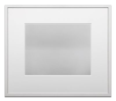 a white picture frame with a white background on a white wall