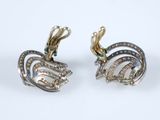 pair of diamond and gold earrings, by van cleef