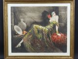 une image d'un tableau représentant une femme en robe verte