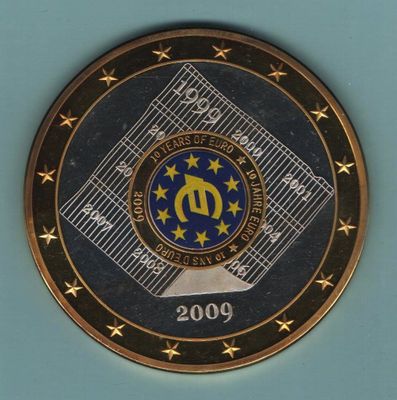 très grande médaille 10 ans de l'Euro (7cm)frappe à la press…