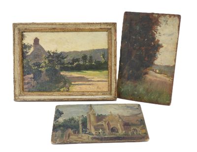 École fin du XIXe siècle. Paysages. - Photo 1