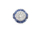 a diamond and sapphire cluster ring
