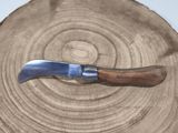 a knife that is sitting on top of a piece of wood