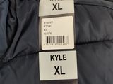 a close up of a jacket with a tag on it