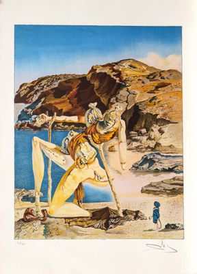 un tableau représentant un homme dans un bateau sur la plage