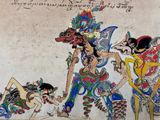 an image of a drawing of a group of people in costume