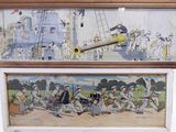 deux photos encadrées représentant un tableau où figure un groupe de personnes