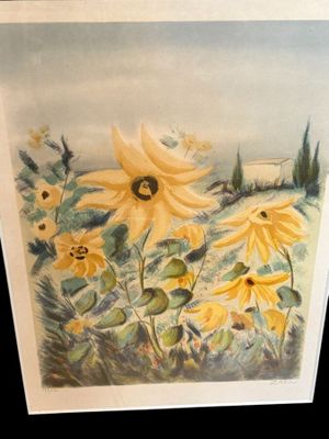 ZAROU 1930-2013, Tournesols, lithographie sur papier, signée…