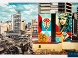 a picture of a large mural on the side of a building
