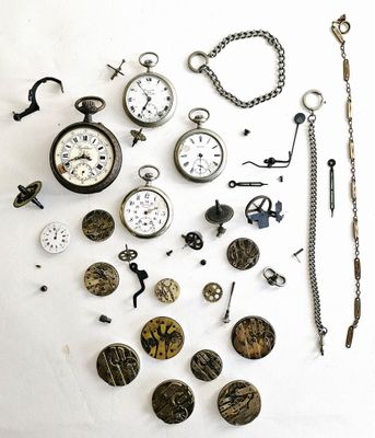 HORLOGERIE / Ensemble de montres de gousset 19ème en métal e…