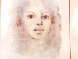 a picture of a painting of a woman on a wall