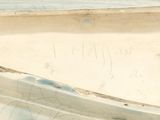 a close up view of a boat with a broken hull
