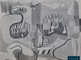 une image représentant un dessin en noir et blanc d'un homme avec une guitare
