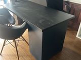 an image of a desk with a chair and a bookcase