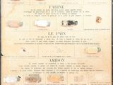 une vieille affiche sur laquelle figurent de nombreux plats différents