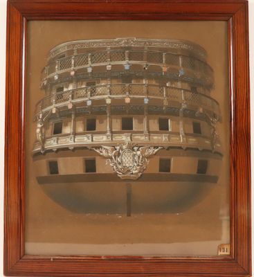 an image of a picture of a building in a wooden frame