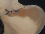 a painting of a cat that is laying down