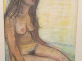 une image d'une peinture représentant une femme assise sur le sol