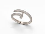 une bague en or blanc et diamants