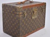 louis vuitton monogram canvas suitcase with leather trim