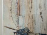 a picture of a painting of a man holding a stick