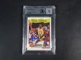 a close up of a card with a basketball player on it