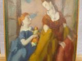 tableau représentant une femme et un enfant assis sur une chaise
