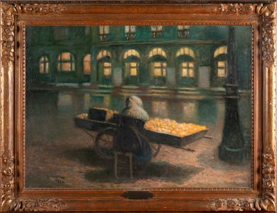 CAMPAIN Pierre (1893-1967) : "La vendeuse d'orange", HST, sbg, datée 1