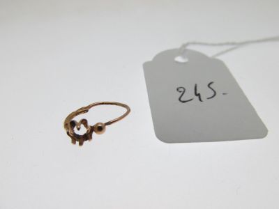 dormeuse or rose 750°/°°, pierre manquante, bossuée 0,2g - Photo 1