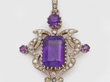 an amethorate and diamond pendant